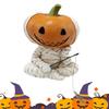 Halloween Figurines Mummy Pumpkin Fisherman Figurine Pumpkin Head Man Fishing Ornaments Spooky Gothic Statue Home Desktop Decor