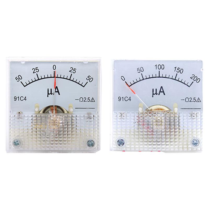 Dc Microammeter 91c4 0-100uA Rectangle Analog Panel Ammeter Gauge Amperemeter Class 2.5 45*45mm
