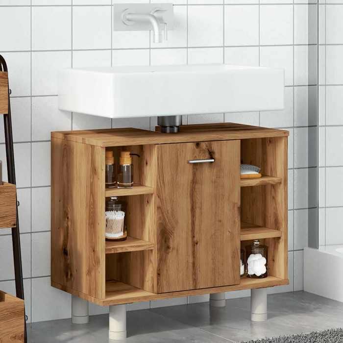 VidaXL Armoire de salle de bain chêne artisanal 60x32x53,5 cm, meubles de salle de bain, lavabo de salle de bain, armoire de 856145