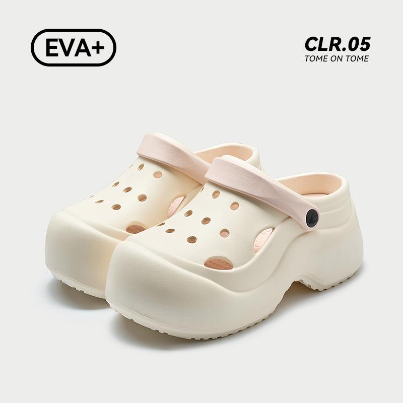 8Cm height-increasing hole shoes women's fun and funny summer new non-slip and breathable bag head slippers