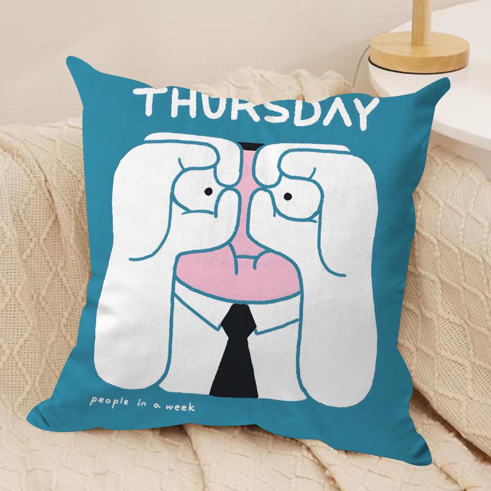 People Living in a Frame Cushion Cover Silky Short Plush Double-Sided Printed Pillow Case for Sofa All Seasons Home Decor Gift