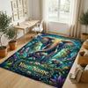 Elegant Roses Heart Theme Soft Crystal Velvet Rug Custom Name & Text Print Non Slip Floor Rug for Bedroom Living Room