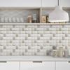 10Pcs Glossy Marble Mosaic Tile Stickers Waterproof Self-Adhesive Geometric Wall Floor Decals Kitchen Backsplash Home DIY Decoration