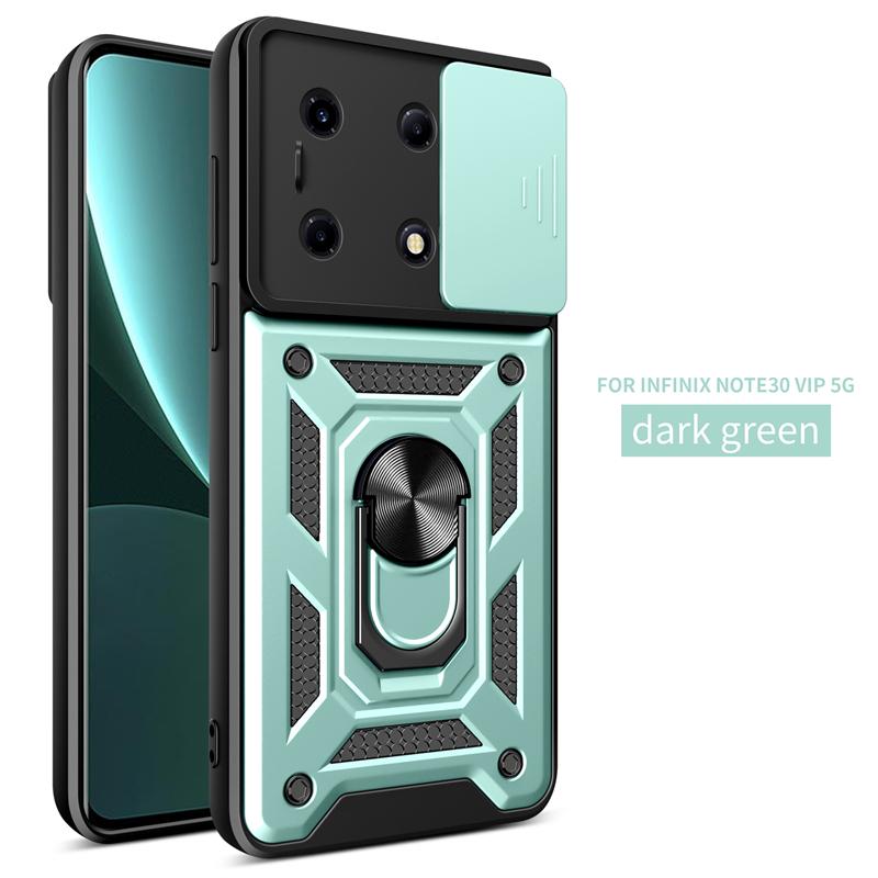 Infinix Note 30 VIP 5G X6710 Kılıf Slayt Kamera Zırh Telefon Kılıfı Infinix Note 30 VIP 5G 6.78" Araba Standı Halka Arka Kapak