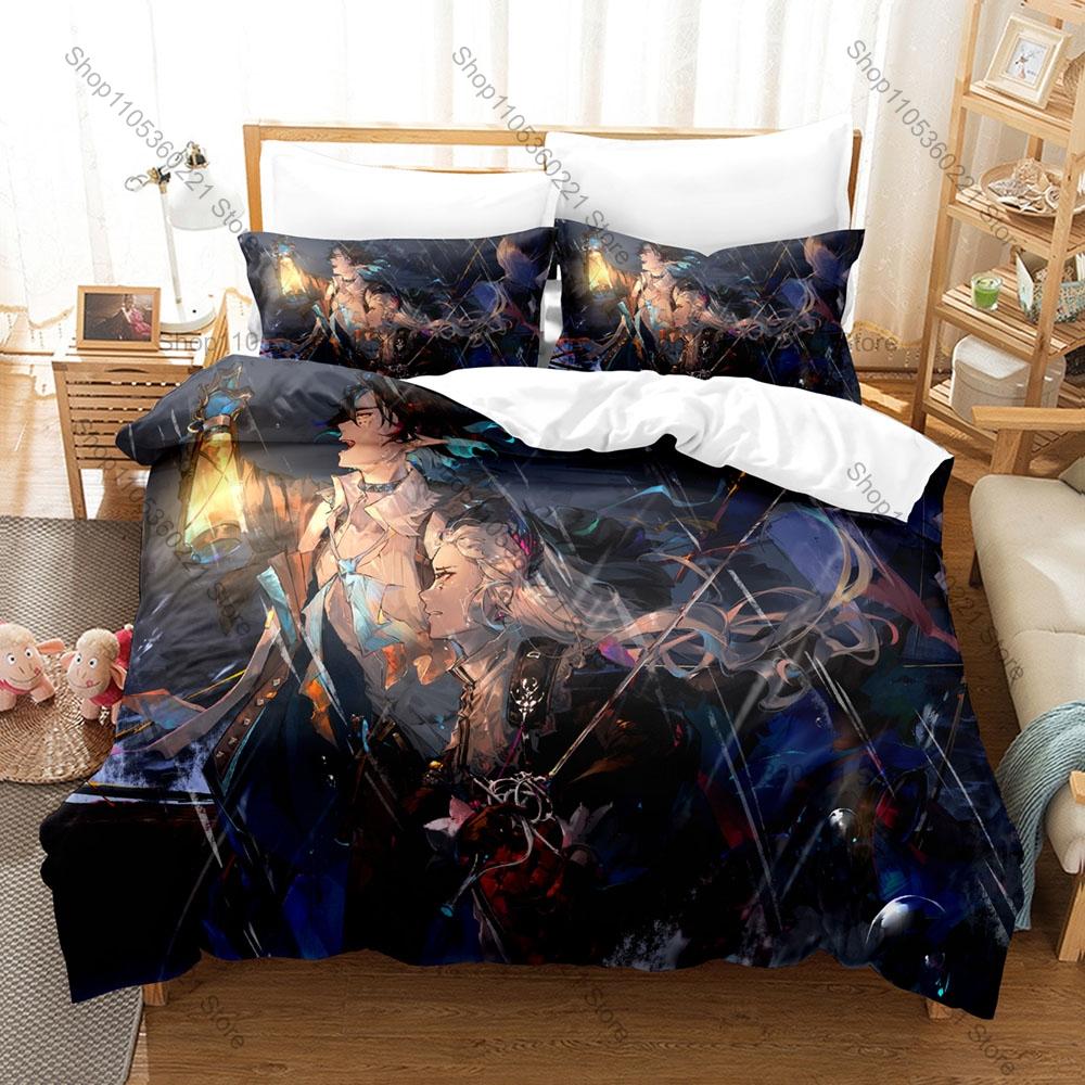 Cool Arknights Anime Game Duvet Cover + 2 Pillowcases 3D Operator Print Polyester Bedding Teen Gaming Bedroom Decor