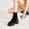 2025 Autumn New Popular High Heels Thick Sole Heightened Legs Long Short Boots Thin Boots Socks Boots Martin Boots Ins