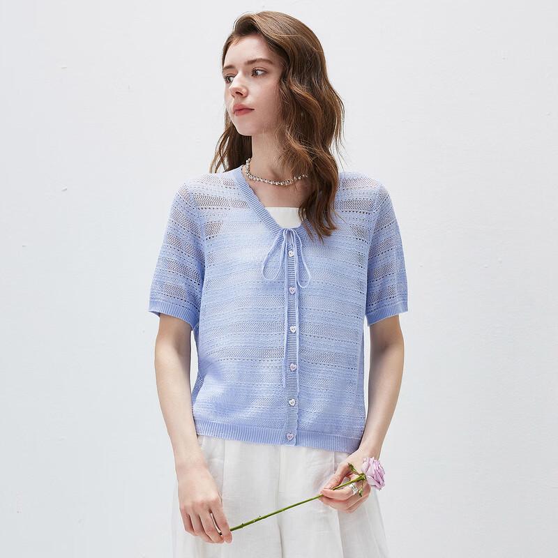 Women's Linen Blend Short Sleeve Knit Cardigan