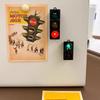 Circular Flashing Strong Magnetic Traffic Light Refrigerator Magnet Pegboard Magnetic Suction Decoration Miniature Light-Up Toy