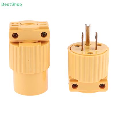 L5-15R L5-15P 15A US Industry Power Socket Plug Male Female 3 Pole Locked Wiring Connector L6-15R 6-15P Type B Yellow