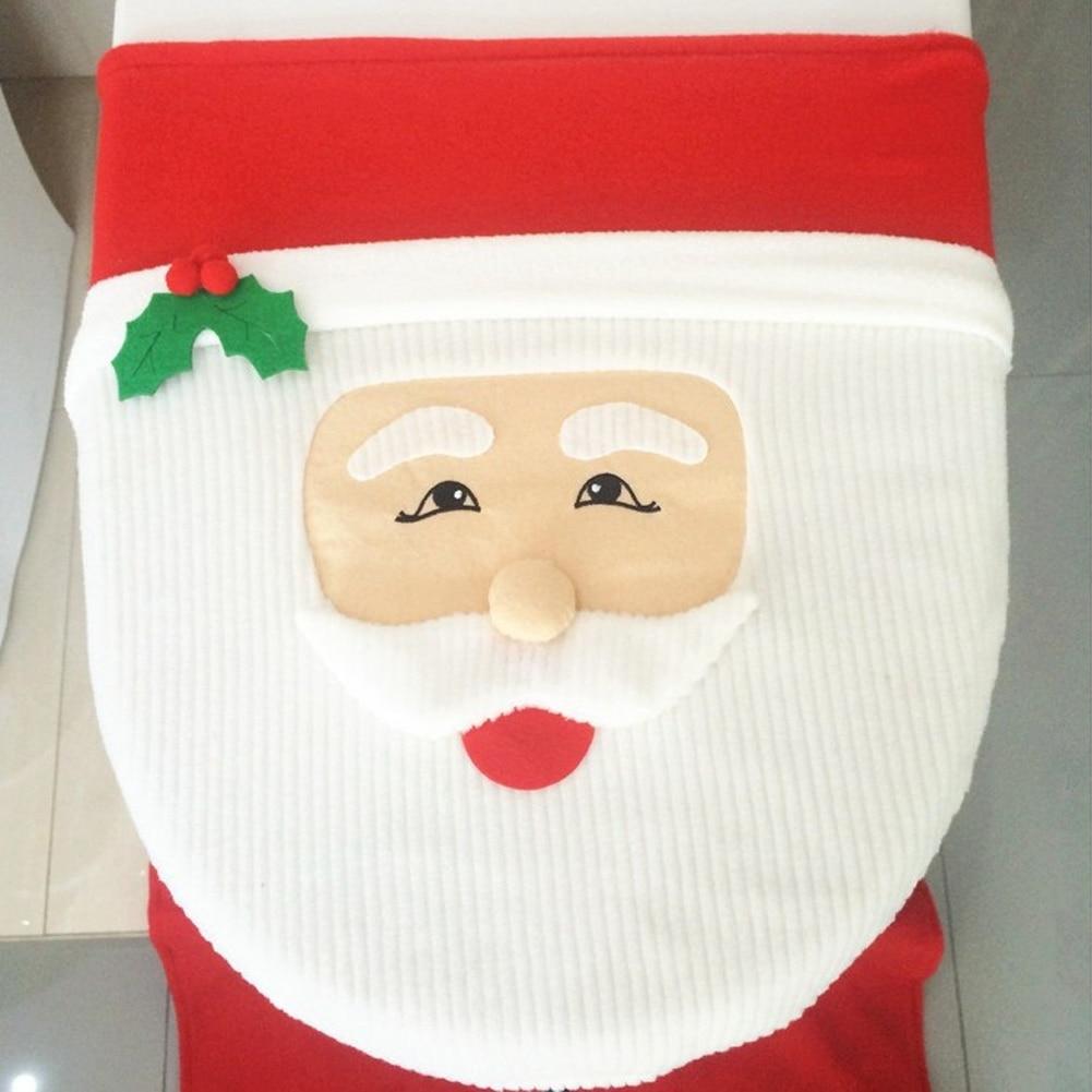 Cute Christmas Toilet Seat Covers Creative Santa Claus Bathroom Mat Xmas Supplies for Home New Year Navidad Gift Decor