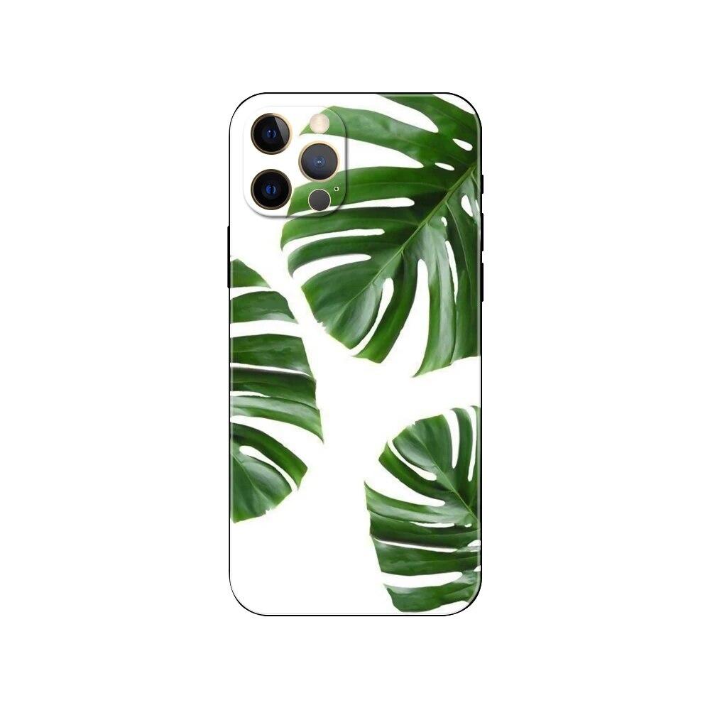 Green plant telefonfodral för iPhone Samsung Galaxy Redmi Xiaomi Oppo OnePlus Note SA 7 8 9 10 11 12 13 14 20 21 22 23 53 54 Pro Max Plus Ultra TPU Soft