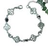 Punk Gothic Silver Color Hollowed Scrollwork Black Onyx Bracelets for Women Men Halloween Magic Street Fashion Styling Jewelry