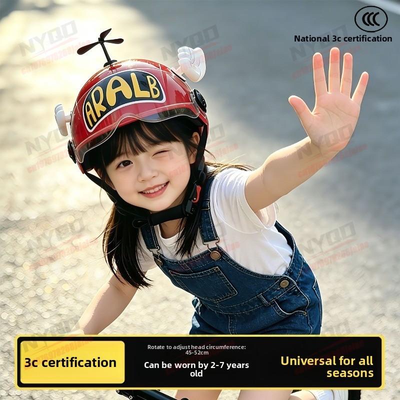 Motorcycle Children's Helmet with Adjustable Size Lightweight and Comfortable Safety Protection Cute Children's Helmet