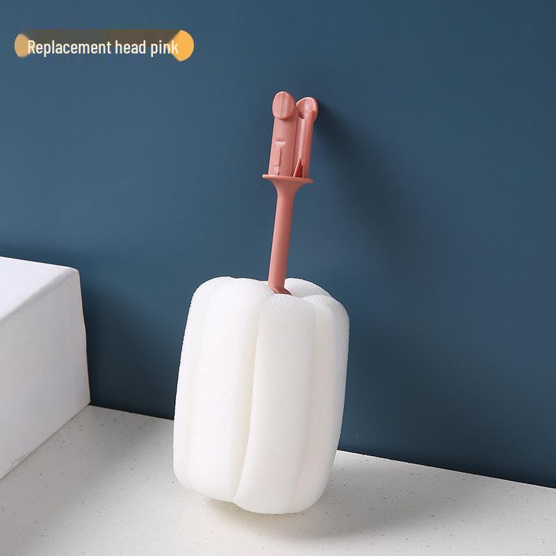 Long-Handle Detachable Sponge Cleaning Brush for Glasses and Bottles