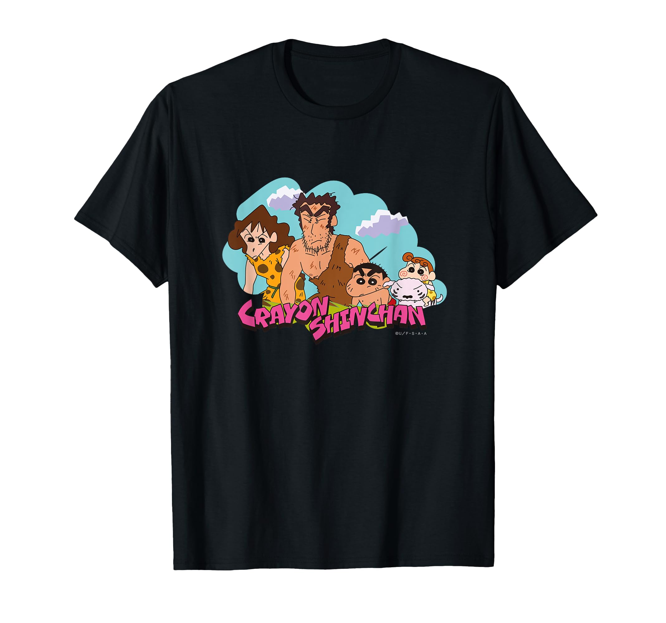 

Crayon Nohara family overlooking primitive era Shin-chan T-shirt чорний