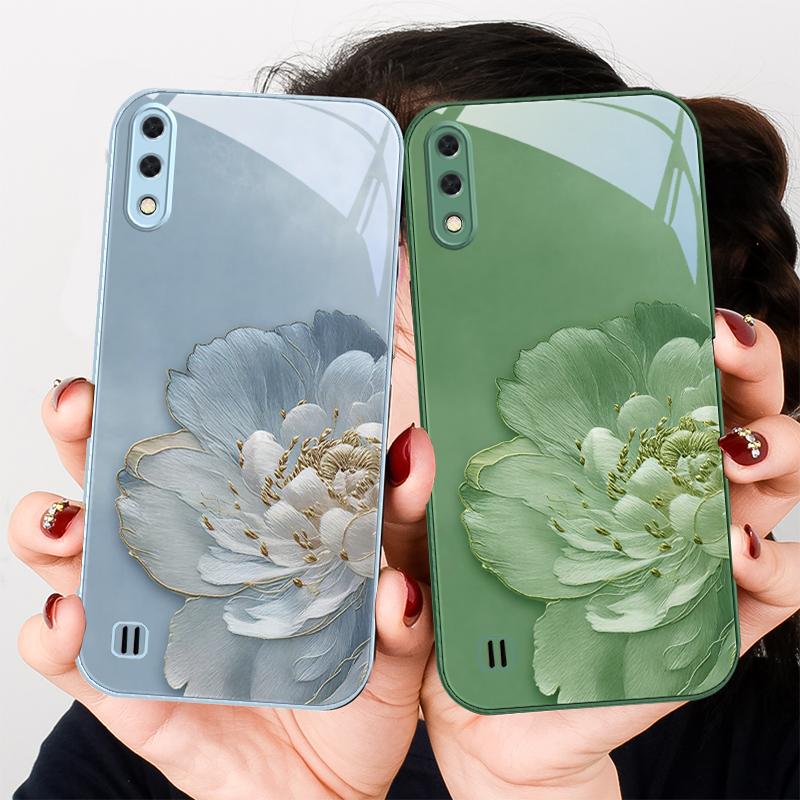 Gradient colored flowers For Samsung A01 A02 03 Core 04 05 06 10 12 13 14 5G 15 16 M02 12 Note 8 9 10 20 glass Ultra phone case