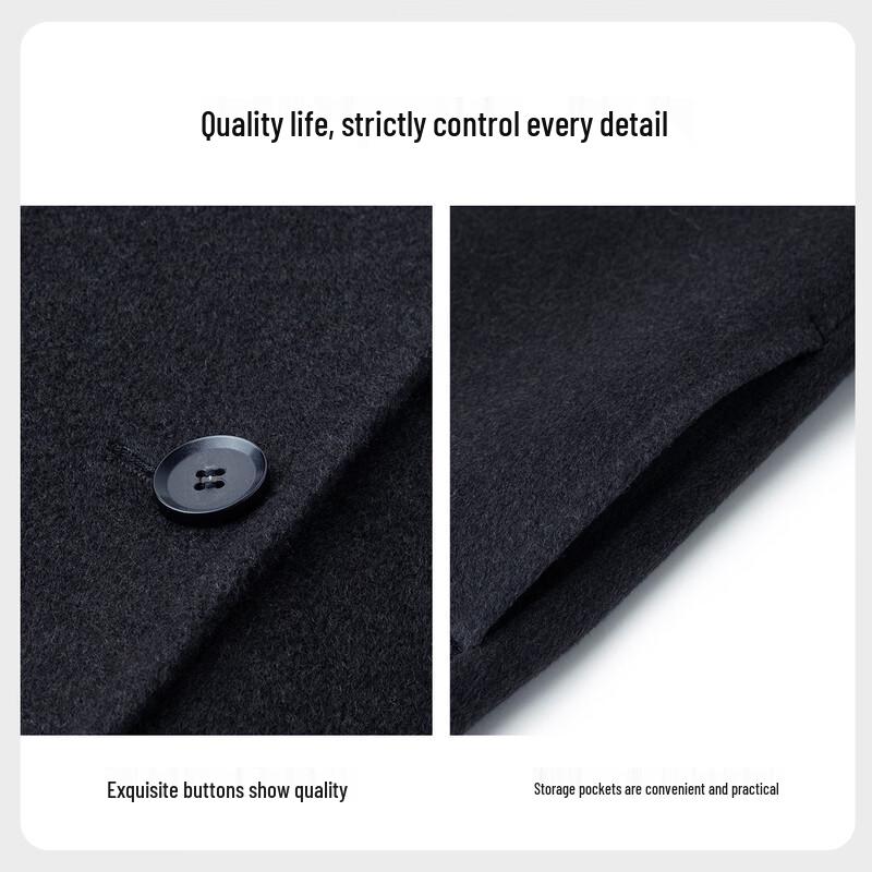 TUHUANG Women's Elegant Cashmere Blend Coat