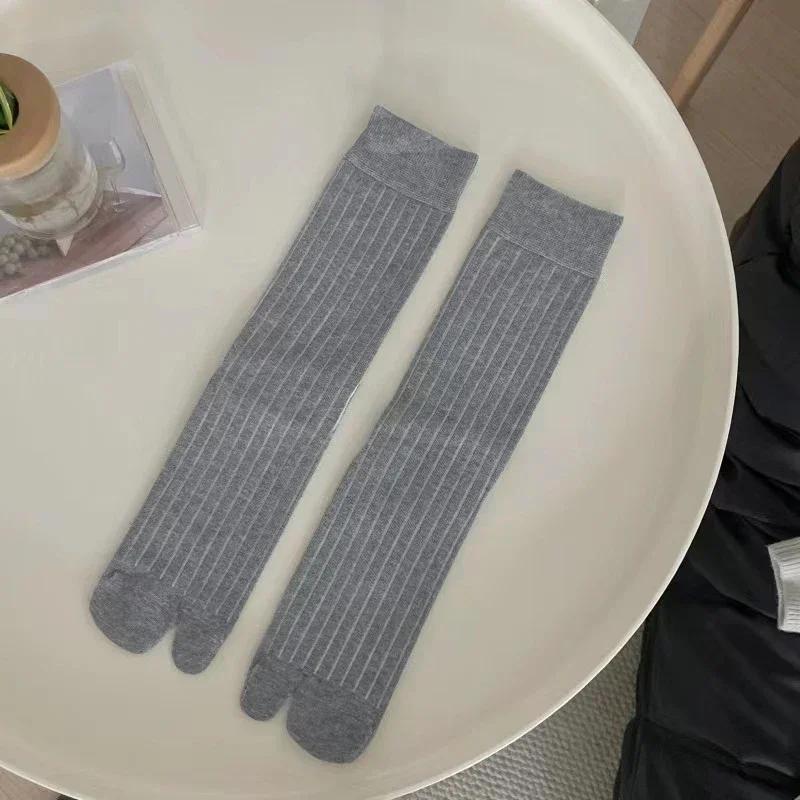 

2 шт. Носки таби в японском стиле для мужчин и женщин, летние волоконные носки с двумя пальцами, носки-трубы для шлепанцев и сандалий, вязаные носки с раздельным пальцем One Size