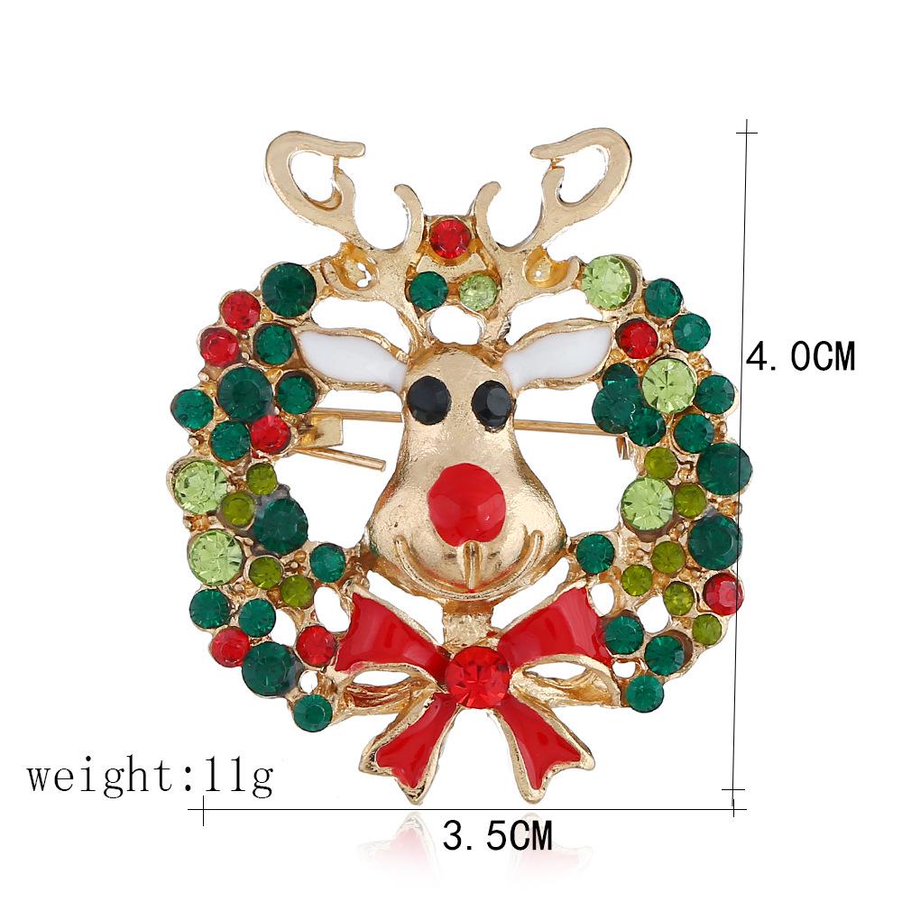 Legierung Weihnachtsbaum Schneemann Brosche, Pop Paar Elch Weihnachtsmann Brosche Ornament