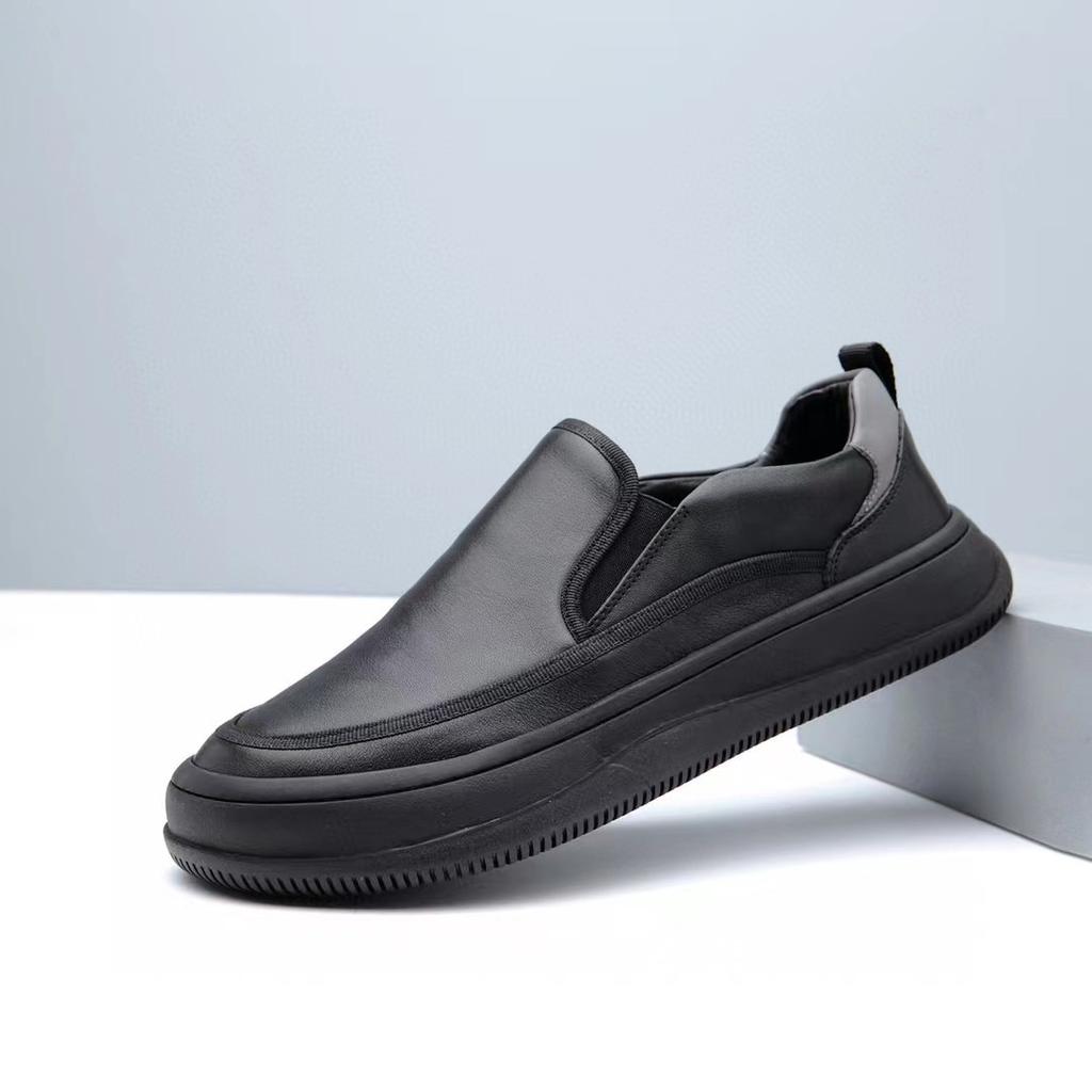Skórzane buty męskie Miękka podeszwa Miękka powierzchnia Męskie mokasyny jednopedałowe Wiosna Męskie czarne Biznesowe codzienne skórzane buty