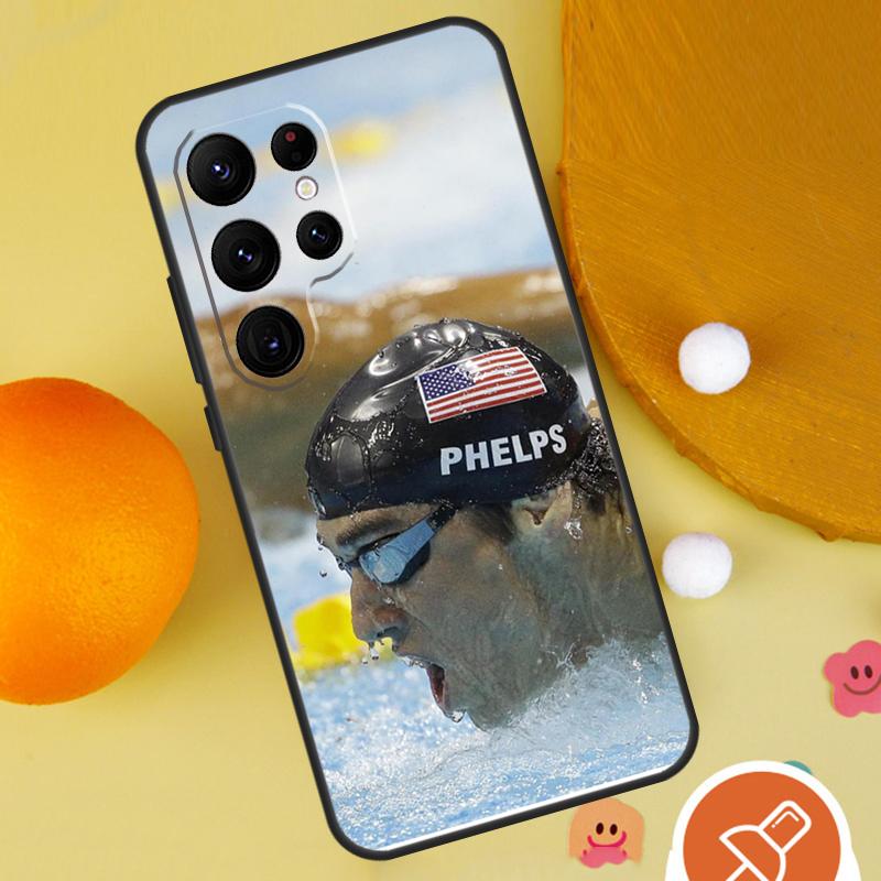 

Michael Phelps Swimming Phone Case For Samsung Galaxy S25 Ultra S24 S23 S22 S21 Ultra S9 S10 Plus S20 FE Funda Cover Note 20 Ultra