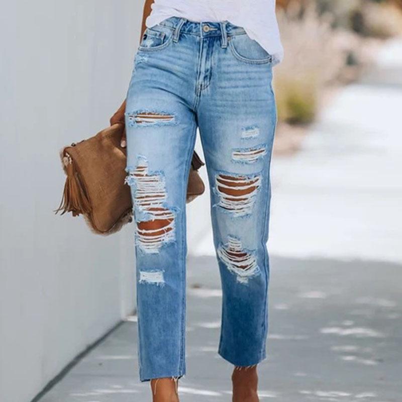 Women's Autumn/Winter Ripped Slimming Denim Pants