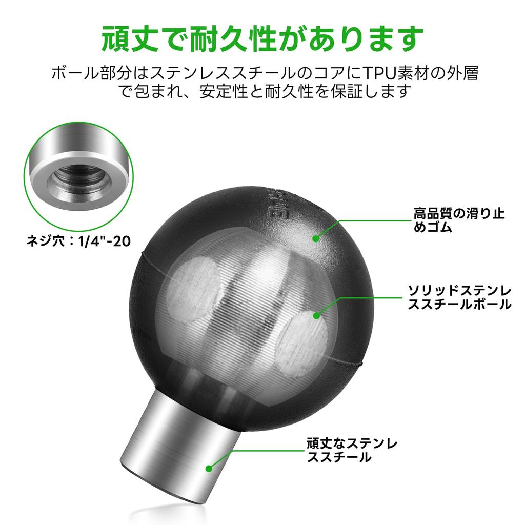 FANAUE 1" Ball Mount Has 1/4"-20 Thread and Is Compatible with Ram Mount Arms