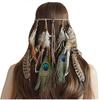 Bohemian Pfauenfeder Kopfschmuck Stirnband Flecht-Haarband Stirnband Zubehör Für Frauen