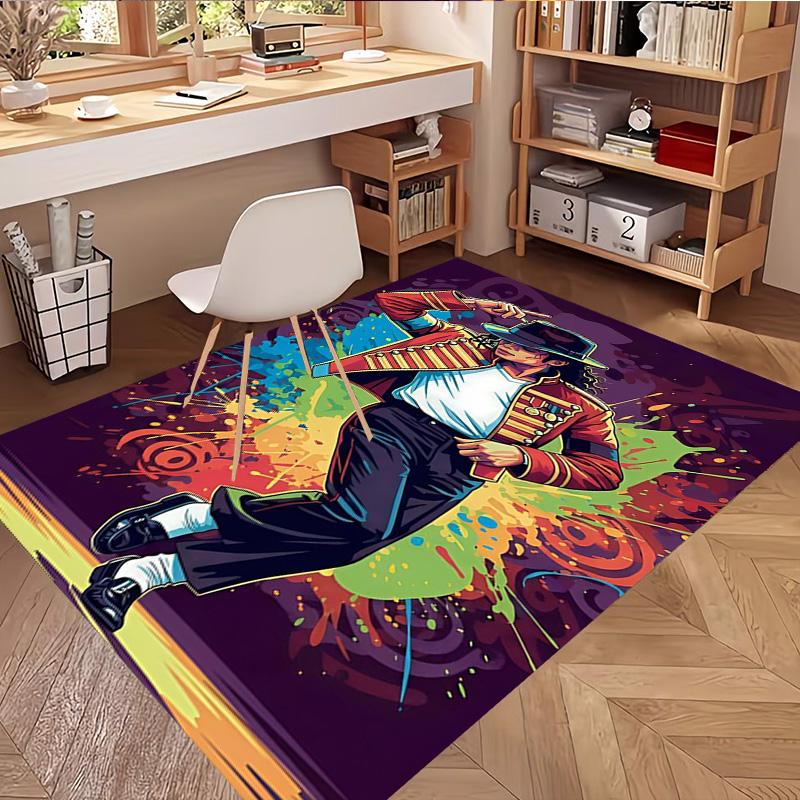 Michael Jackson Print Rug, Washable Floor Carpet, For Entryway Dorm Laundry Room Office Study, Home Decor Birthday Christmas Gift