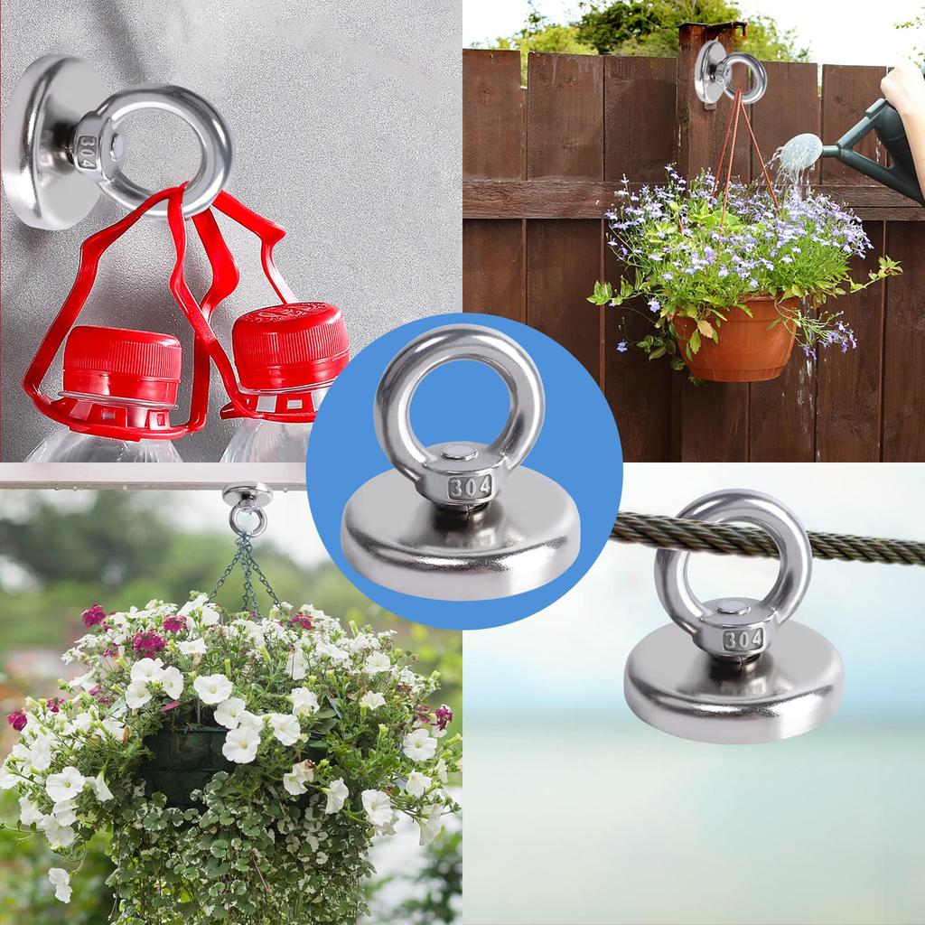 Super Mocne Magnetyczne Potężne Neodymowe 36mm 40kg Obciążenie Pionowe Obrotowe Haczyki Magnetyczne do Kuchni Garnka Srebrny z Haczyków, Magnesów, Średnicy, Metalu,