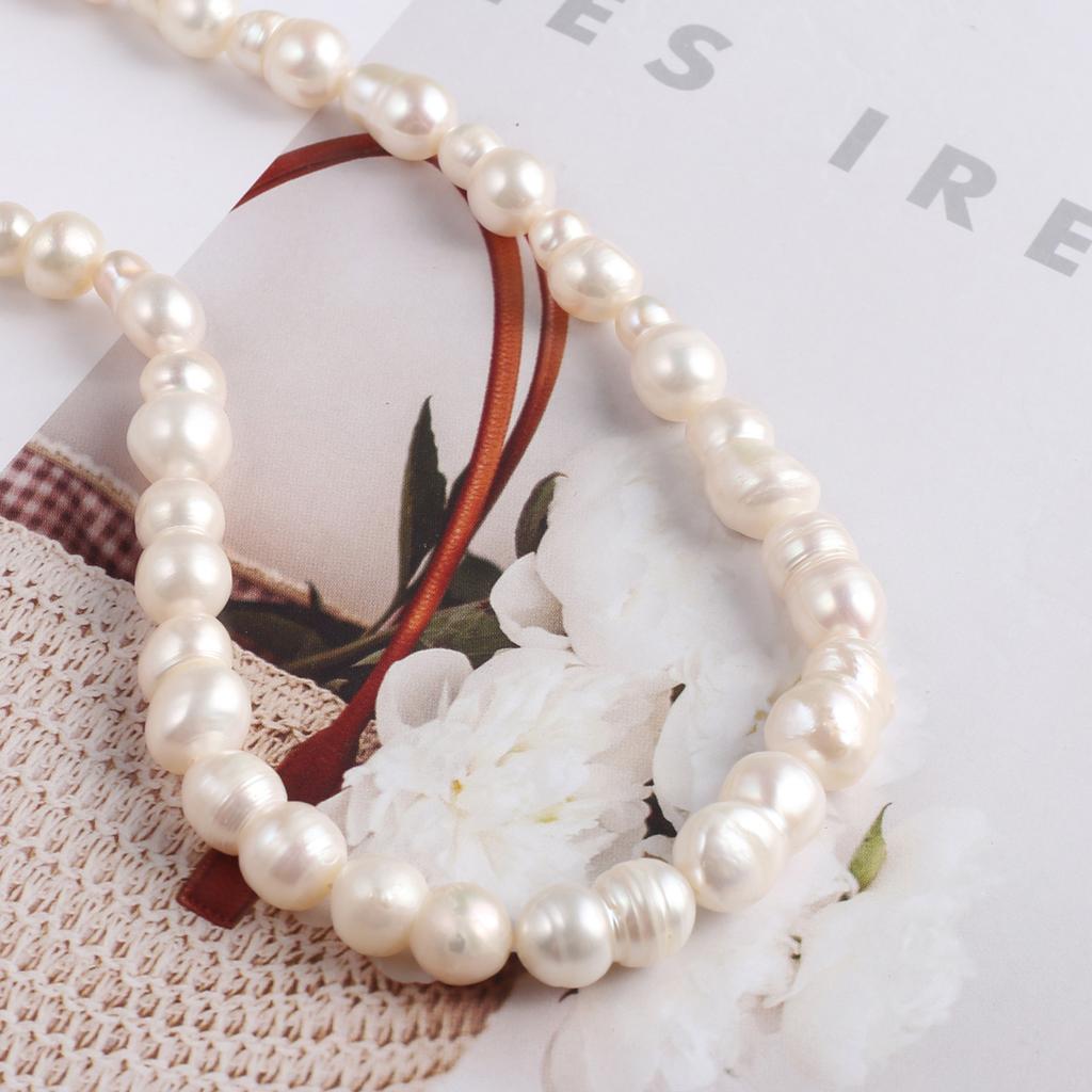 1String, Handmade Peanut-shaped Pearl 8×14-9×15mm, Natural Freshwater Pearl Beads for Jewelry Making DIY Necklace Bracelet Crafts, Women Gift 36cm