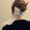 Spring Solid Color Lace Yarn Ribbon Hair Scrunchies Women Bow Elastic Hair Rope Ponytail Holder Girls Hair Ties Accessories