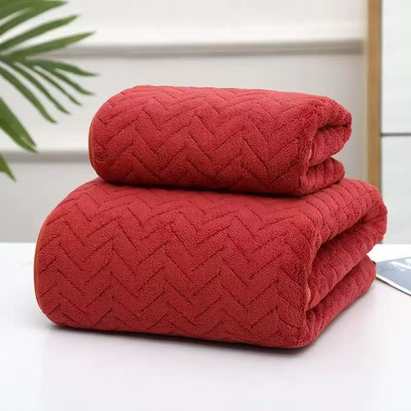 Luxury Towel ,ultra-soft, Highly Absorbent, Non-fading, Retro Style Bathroom Plain Towel, High-quality Towel, Bathroom Accessories