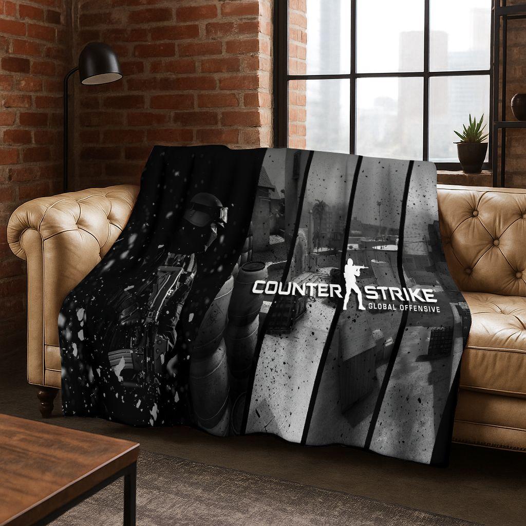 26 Style CS GO Game Counter Strike Gamer Flannel Blanket,Warm and Cozy Soft Throw Blanket for Home Bedroom Bed Sofa Cover Gift