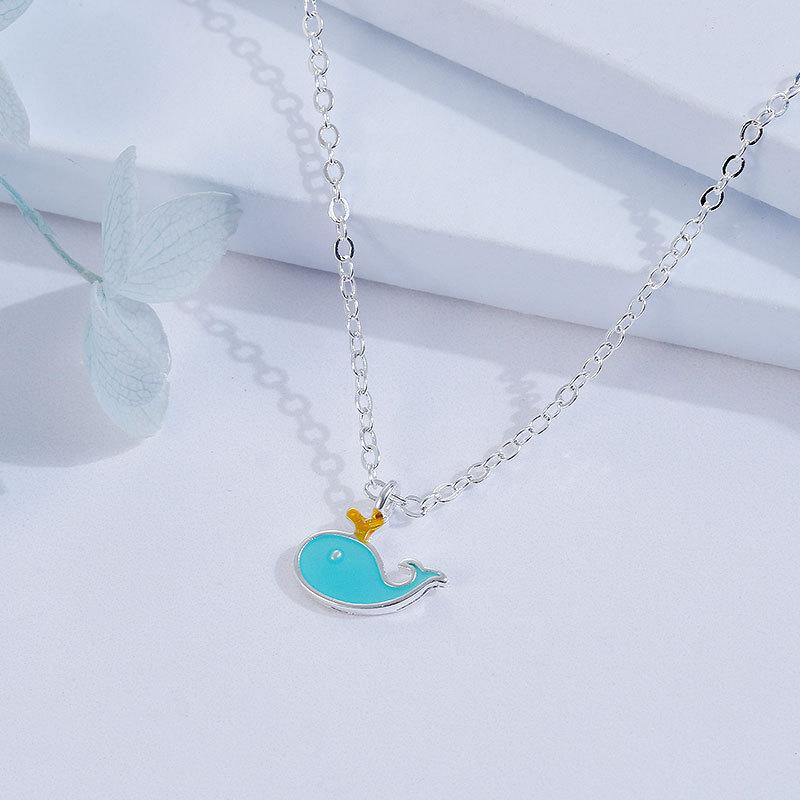 

Корейская версия модного темпераментного стиля, ожерелье-подвеска в виде дельфина с эпоксидной смолой и инкрустацией бриллиантами, женская цепочка для ключицы, ювелирное изделие