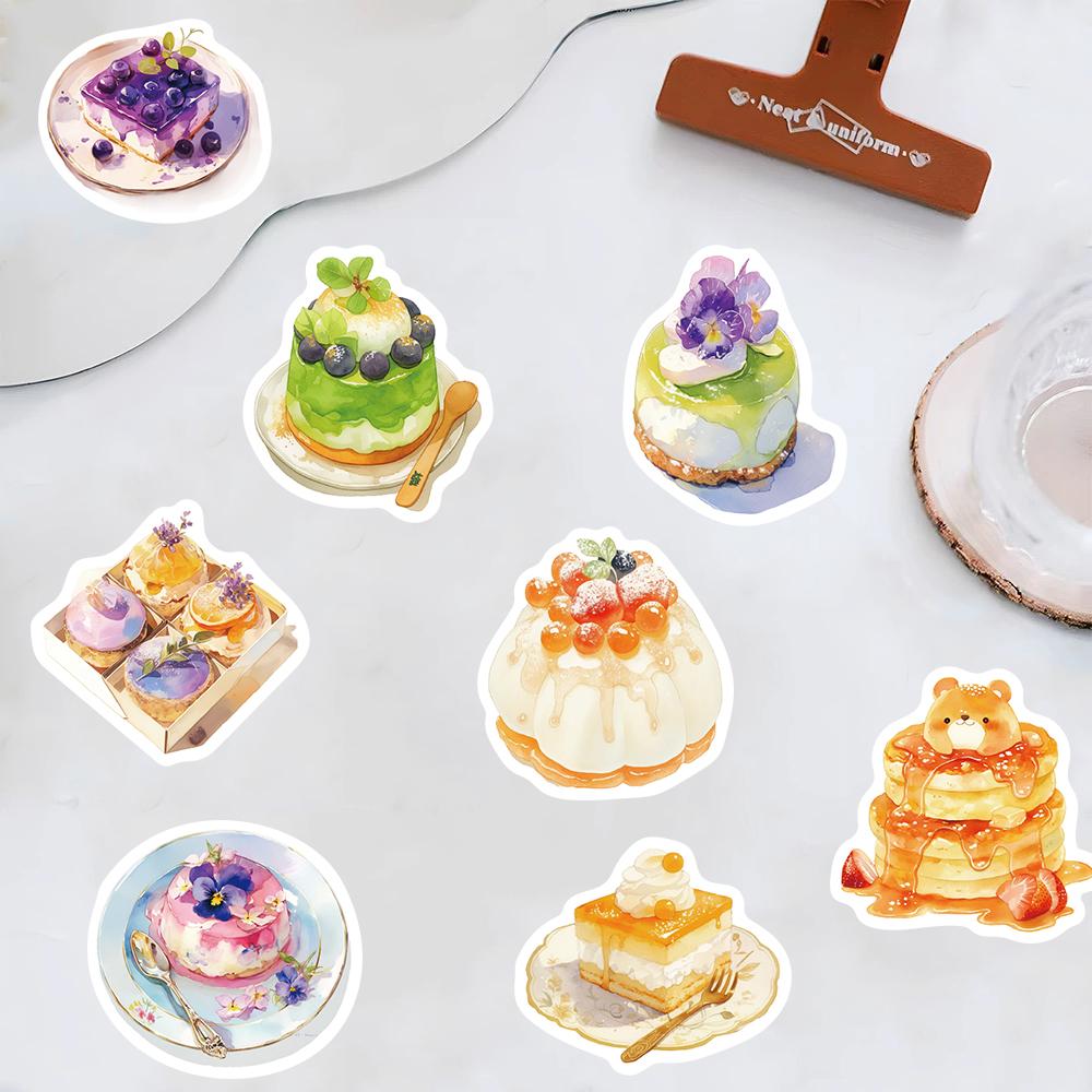 30PCS Cartoon Dessert Shop Sticker Cake Shop Nostalgia Laptop Decorative Luggage Pages Skateboard Graffiti Waterproof Stickers