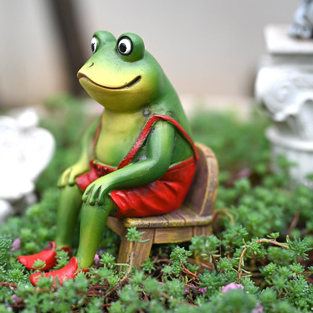 Frog Ornaments Garden Decoration Ornaments Balcony Courtyard Cute Home Decor On Desk Pastoral Ornaments Thinking Frog