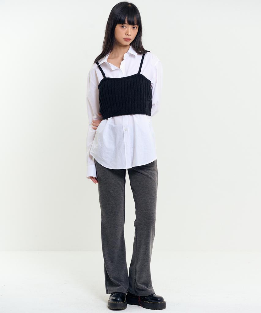 RAVEROUS Bustier Knit Set Black