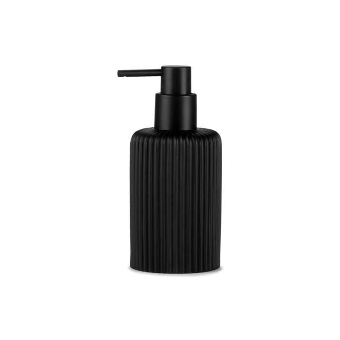 Distributeur De Résine - ANDREA HOUSE - Noir Mat - Ø7x16cm - Finition Cannelée - 270ml