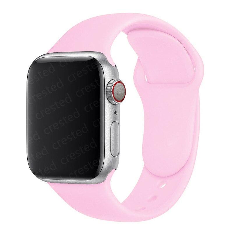 Silicone Strap For Watch Band 44mm 40mm 38mm 42mm Rubber Belt Wristband Bracelet iWatch1 2 3 4 5 Se 6 Band