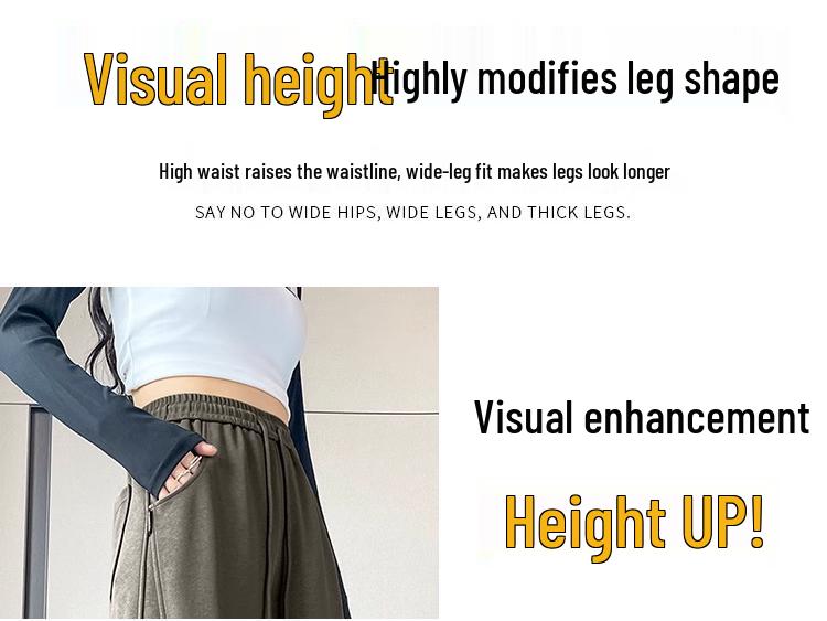 Women's 2024 Fleece-Lined Sports Sweatpants: Drape, Narrow, Slimming Straight, and Wide Leg Styles for Spring & Autumn