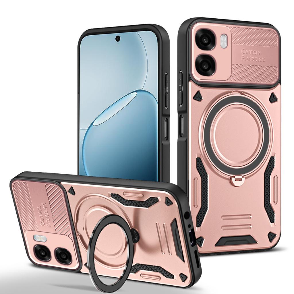 Magnetic Case For Oppo A6x 5G / A6x 4G Shockproof TPU + PC Phone Back Cover with Kickstand