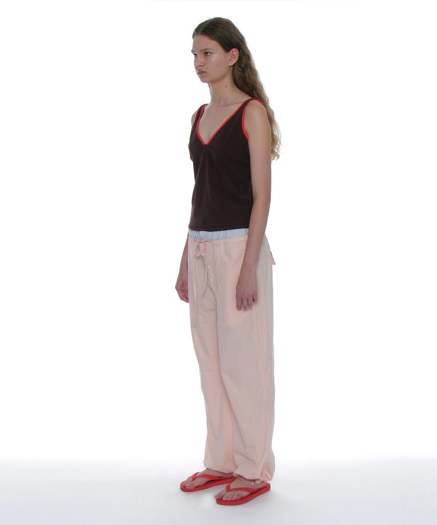 PARTIMENTO WOMEN Double Waist Parachute Pants_Pink