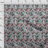 oneOone Cotton Flex Dusty Teal Green Fabric Abstract Floral Sewing Material Print Fabric By The Yard 40 Inch