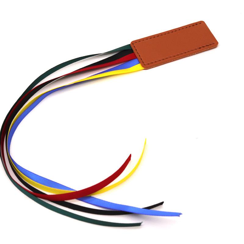 Leather Ribbon Bookmark with Woven Tape: Five-Color Page Marker and Storage Clip
