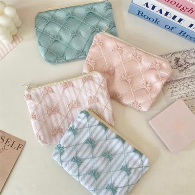 Lace Floral Coin Purse Niche Portable Key Earphones Lipstick Storage Bag Girls Coin Pouch Kids Zipper Cute Purse Small Wallet