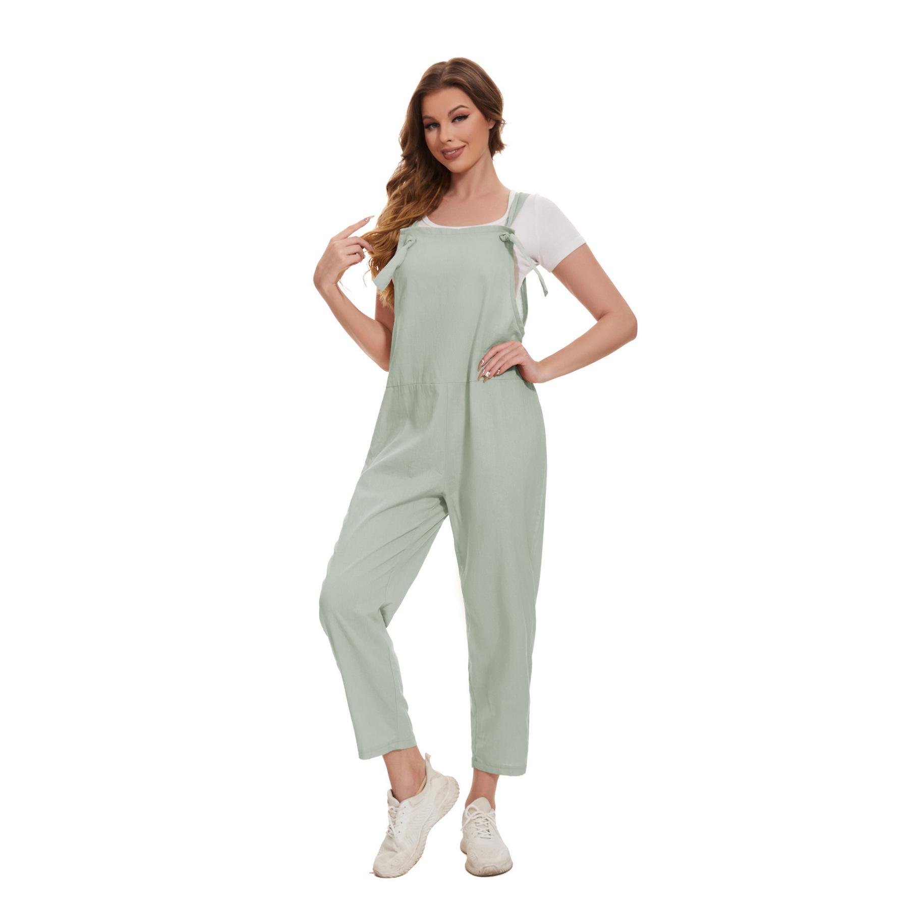 

Women s Solid Color Loose Casual Plus Size Suspender Jumpsuit Clothes Sale S серый ясень