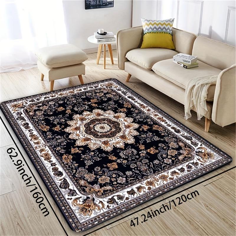 

VIKAMA Bohemian-Style Elegant Patterned Doormat Bathroom Rug Living Room & Bedroom Decorative Rug Machine Washable Home Decor 60x90cm