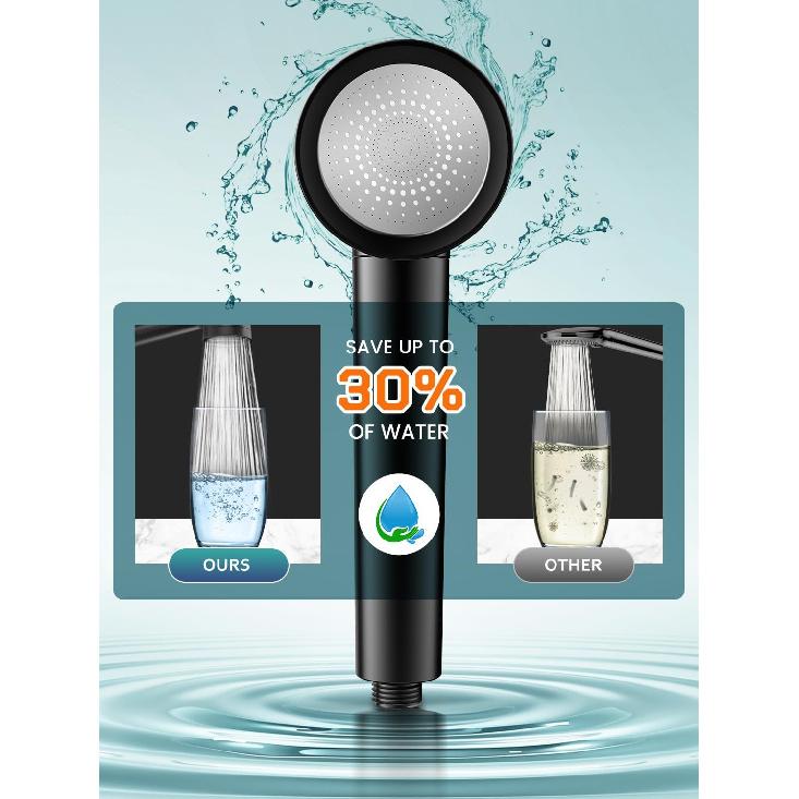 Filtered Shower Head with Handheld, High Pressure Shower Heads with 3 Spray, Showerhead with Filters Hand held for Hard Water, Remove Chlorine