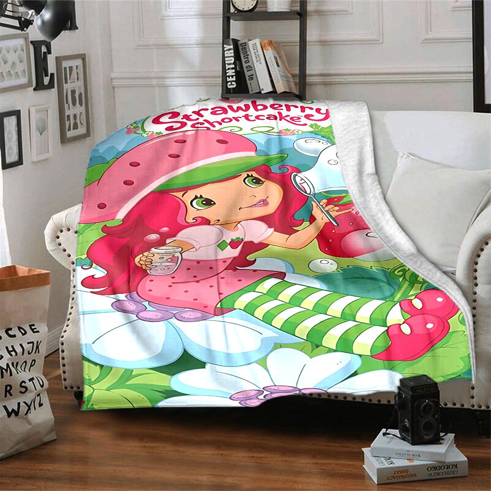 1Pc Strawberry Party Invitation Blanket For Couch Bed Plush Cozy Fuzzy Blanket Super Soft Warm Blankets For Fall And Winter 0918254